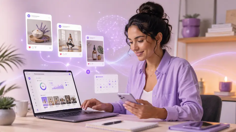 AI-generated post drafts appearing in a social media dashboard