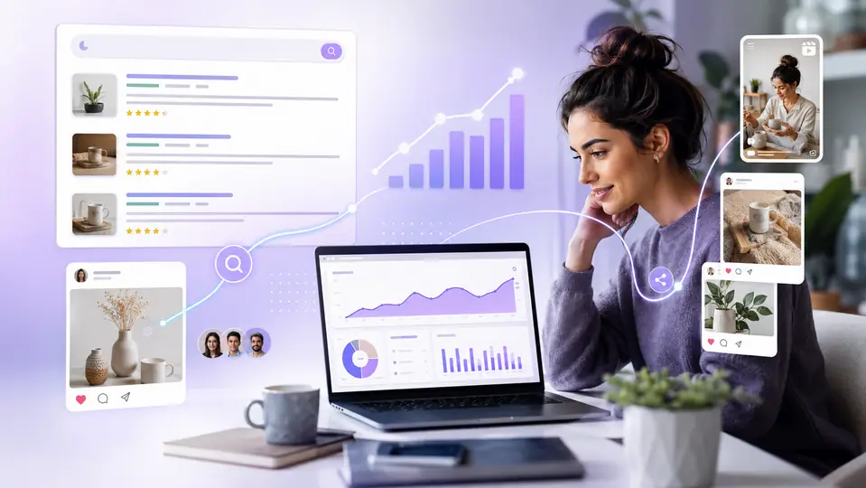 Search rankings and social reach rising on the same chart